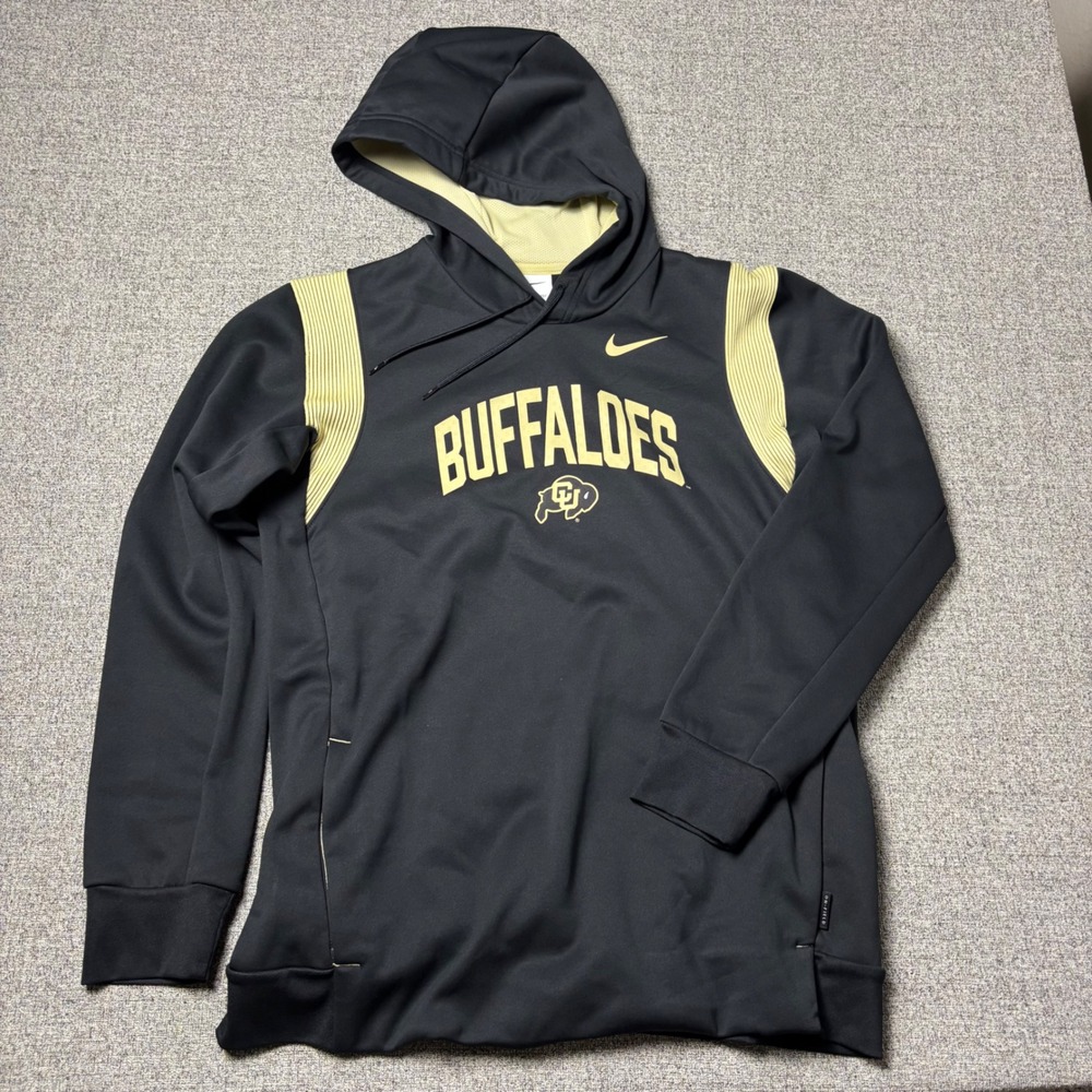 Colorado Buffaloes Nike Hoodie Mens Large Black Football Therma-FIT On Field